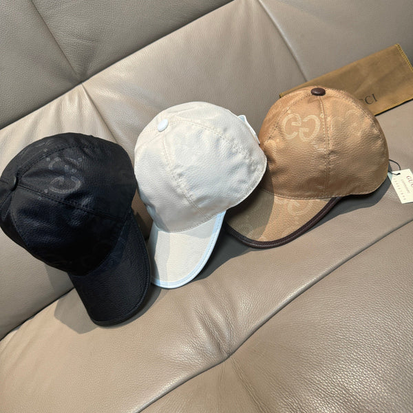 Gucci Logo Canvas Cowhide Jacquard Hat 211631