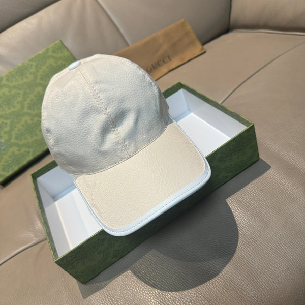 Gucci Logo Canvas Cowhide Jacquard Hat 211631