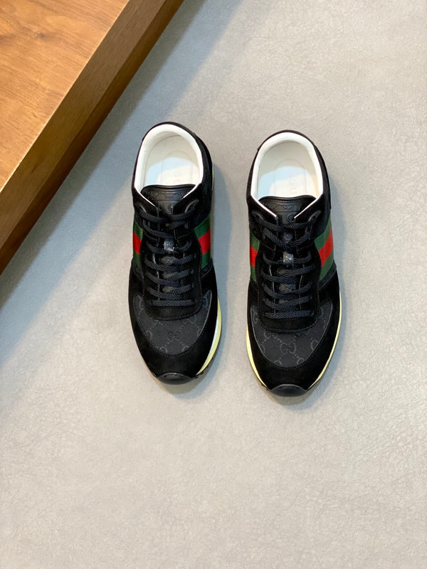 GG Men's Re-Motion Sneaker Black Suede Calfskin 719294