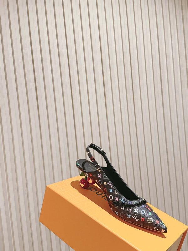 LV 26ss Slingback 45 Black Multicolor Cowhide 656934
