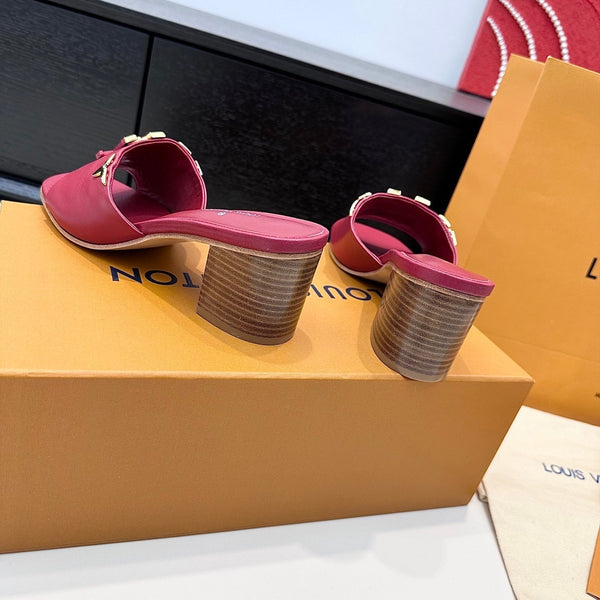 LV 26s High Heels 65 Sandals Deep Pink Calfskin 622408