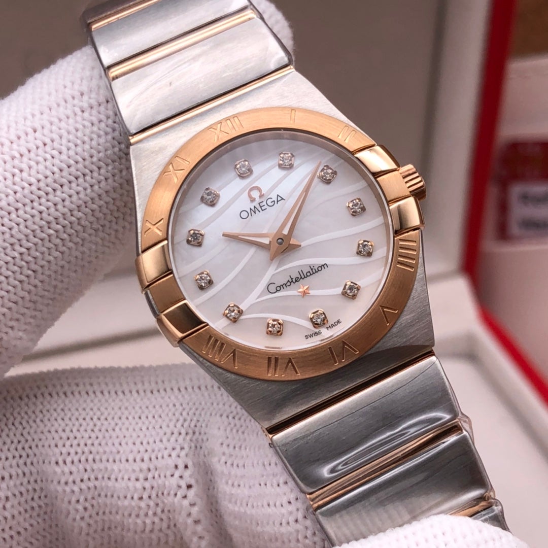 CONSTELLATION 27MM QUARTZ ROSE GOLD BEZEL MOTHER OF PEARL DIAL