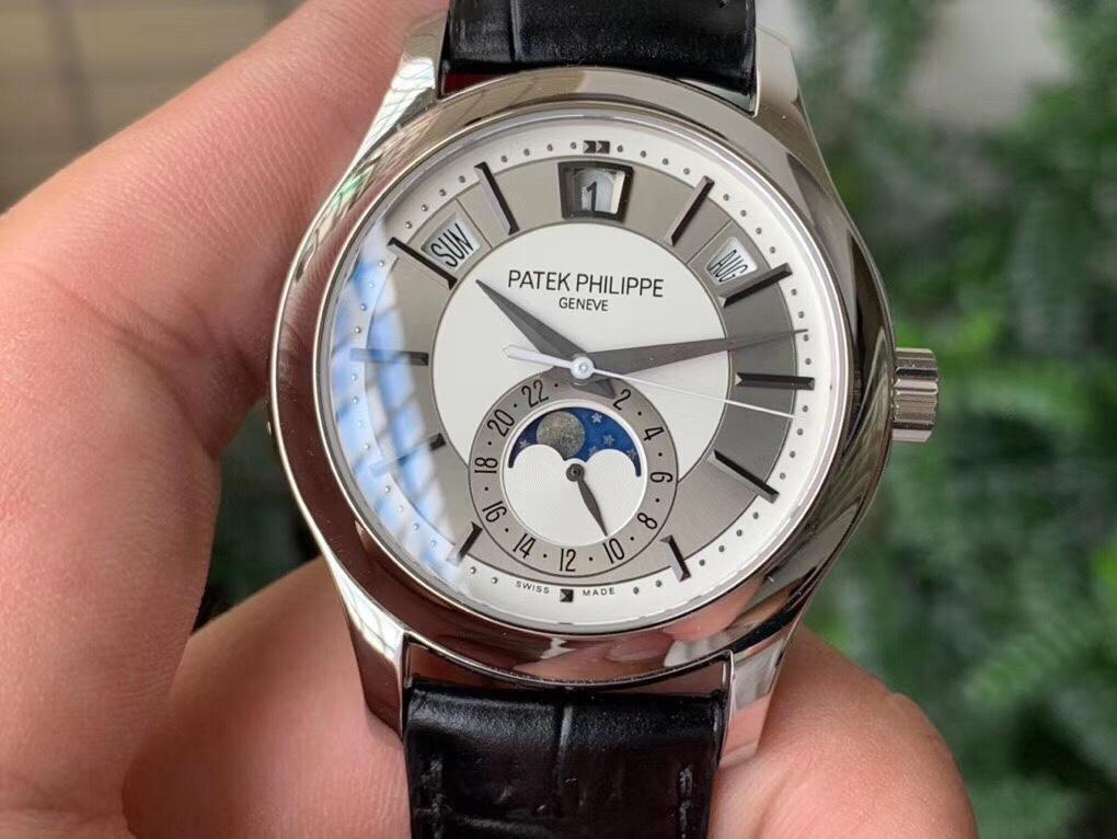 PATEK ANNUAL CALENDAR STAINLESS STEEL CASE WHITE DIAL