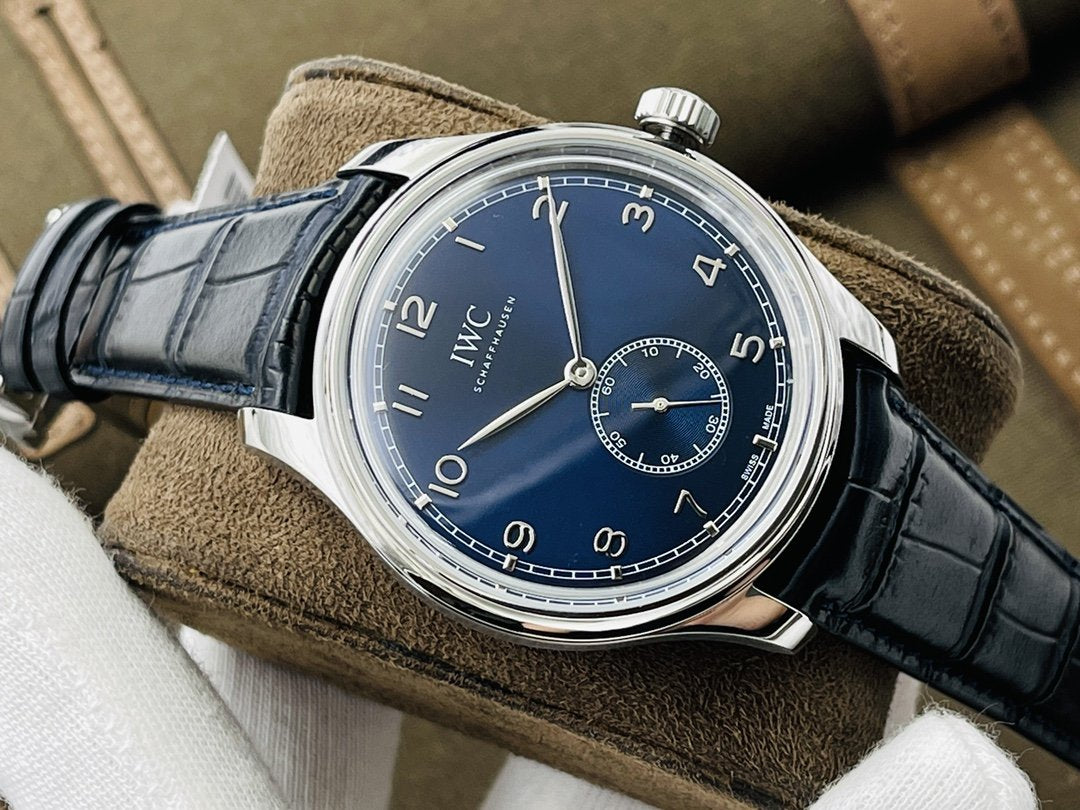 PORTUGUESE HAND-WOUND STEEL CASE BLACK DIAL