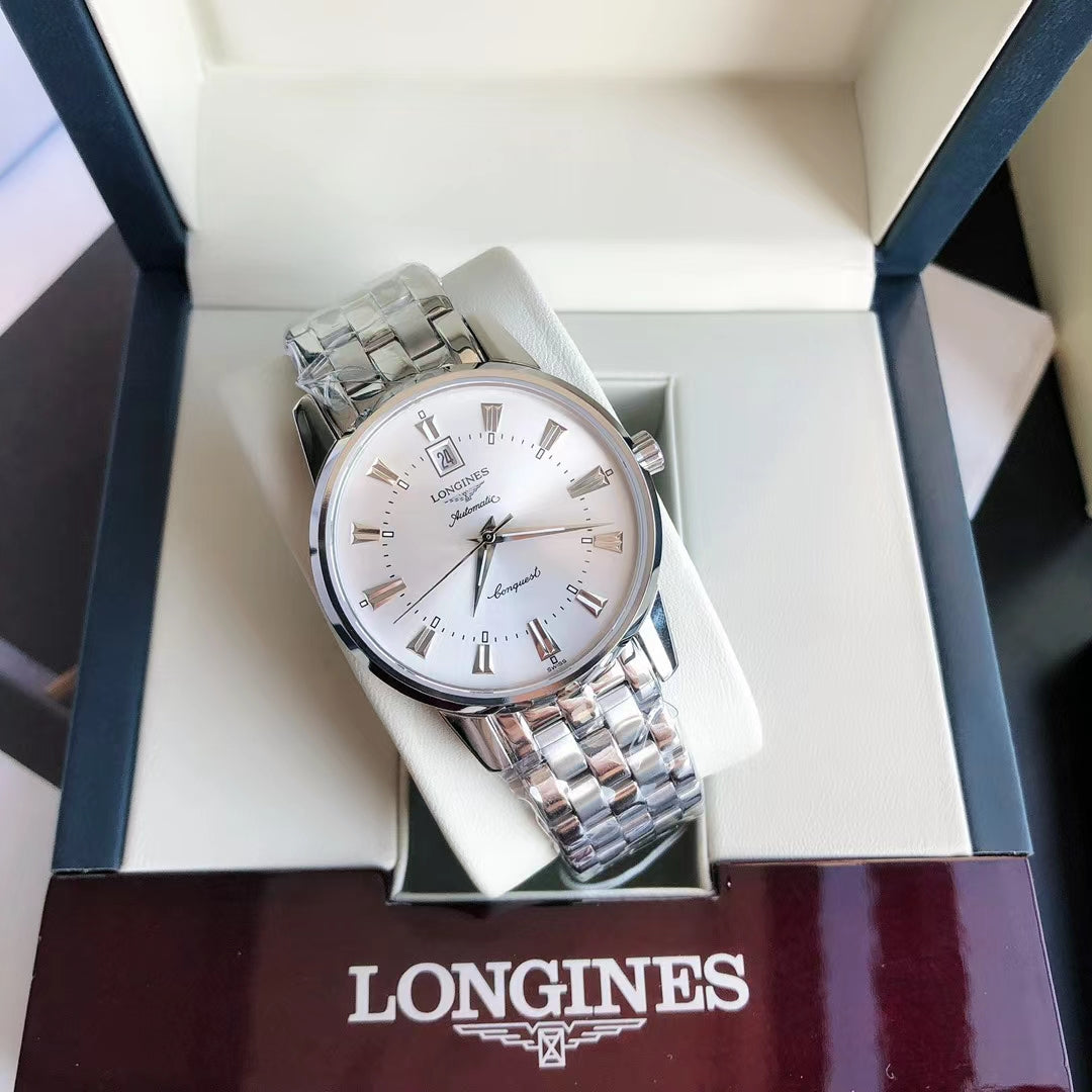 CONQUEST STAINLESS STEEL WHITE DIAL