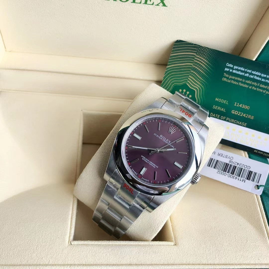 OYSTER PERPETUAL 41MM STAINLESS STEEL PURPLE DIAL
