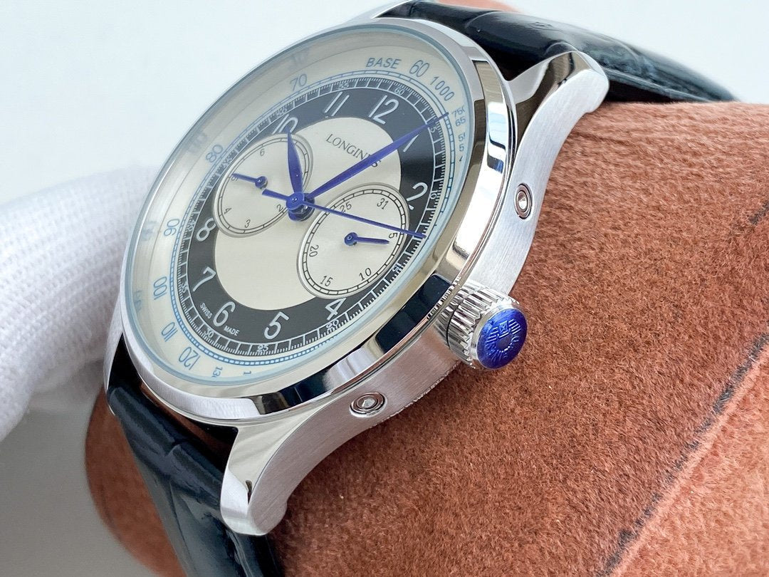 LONGINES 40MM STEEL DAY-DATE LEATHER
