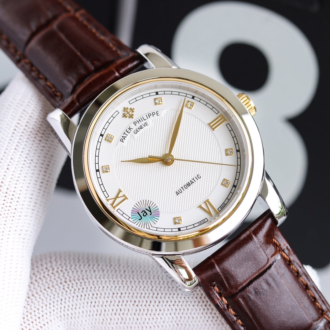 PATEK CALATRAVA 40MM NO DATE STEEL CASE DIAMOND NUMERALS
