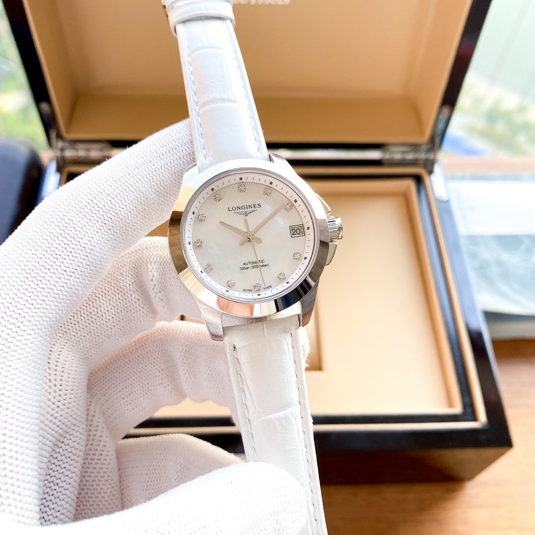 RECORD 32MM AUTOMATIC MOP DIAL LEATHER