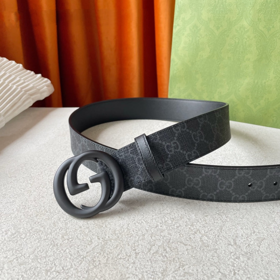 DOUBLE G BLACK BUCKLE 40MM BLUE CANVAS
