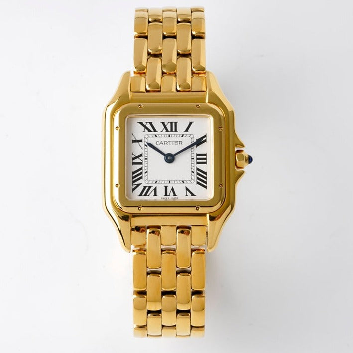 PANTHERE 27MM GOLD CASE WHITE DIAL
