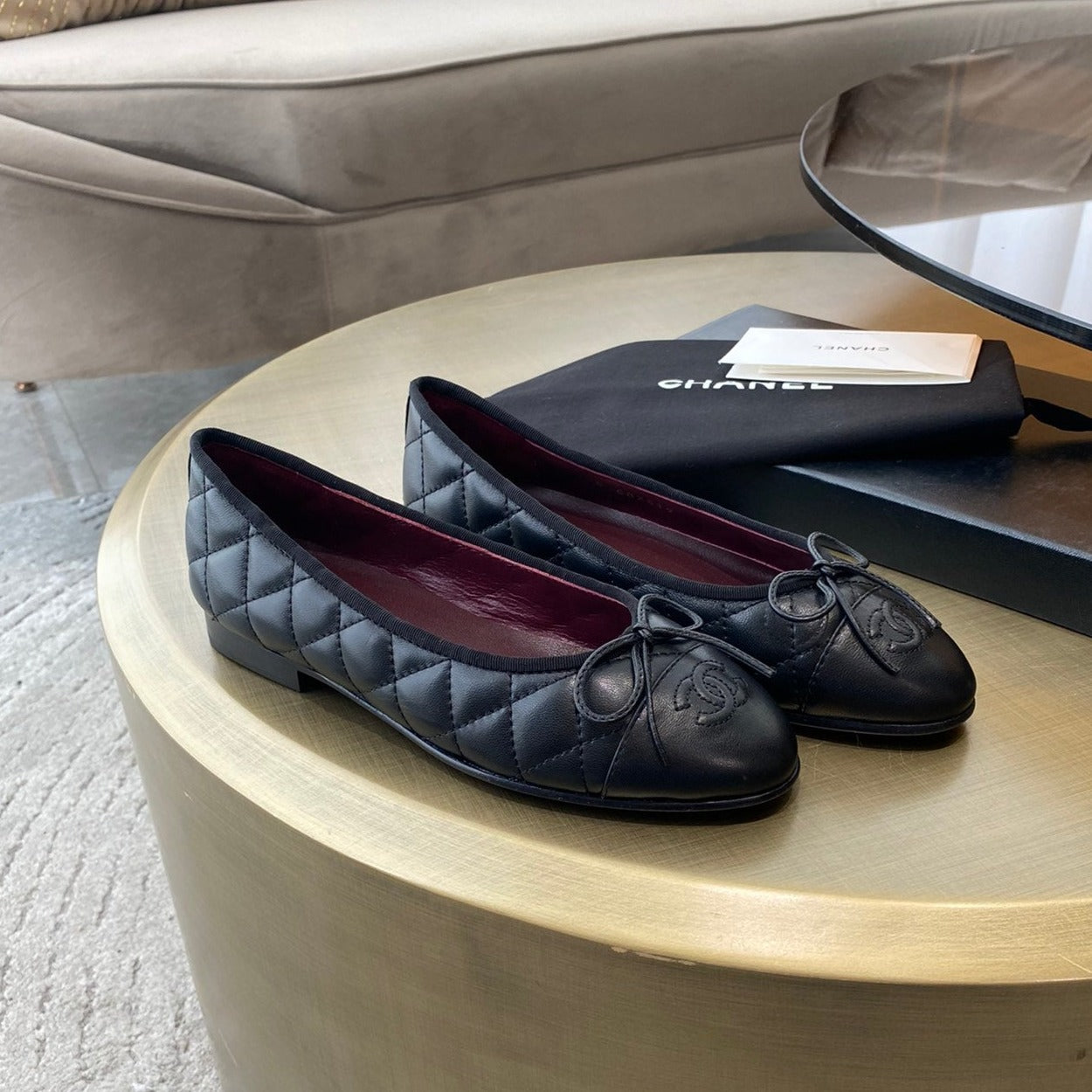 ballet flats quilted lambskin