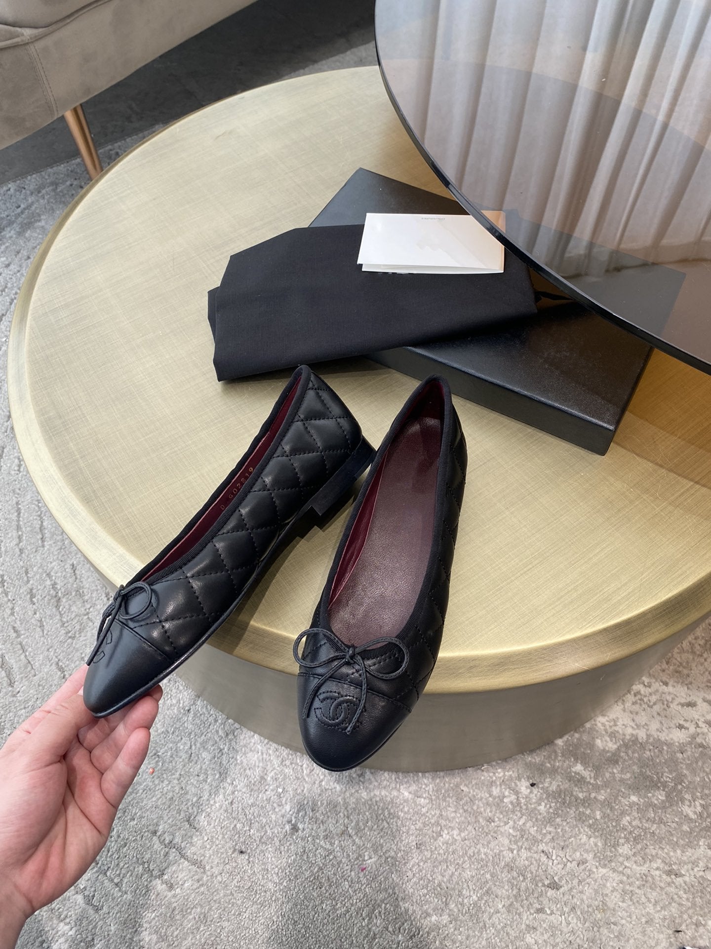 ballet flats quilted lambskin