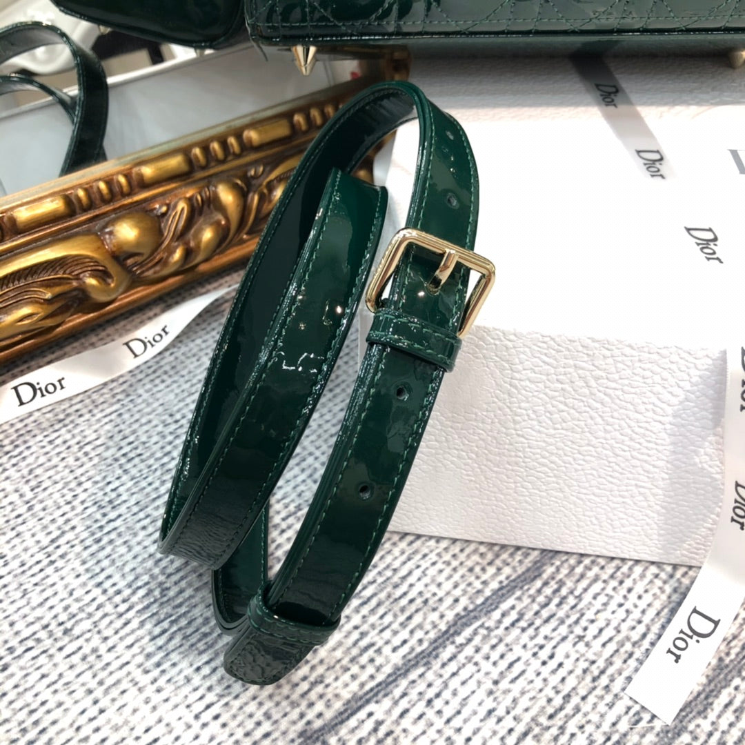 medium lady 24 blue green patent calfskin