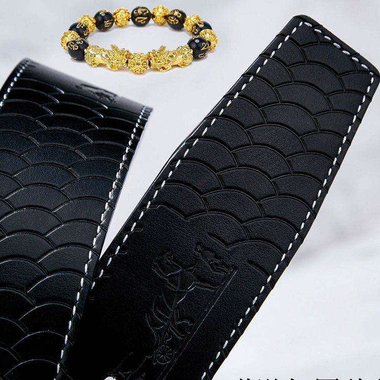 HM Constance Belt 38mm Black Brown Cowhide Sliver Buckle 619894
