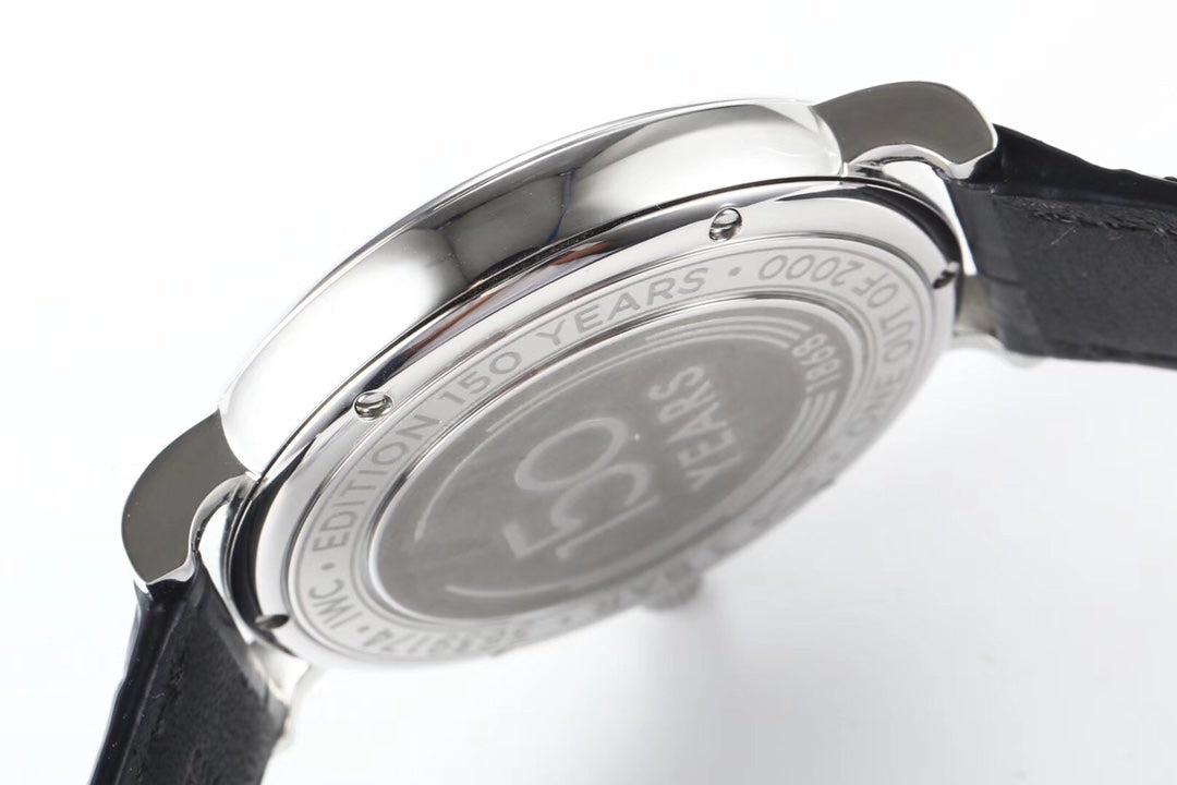 IWC Portofino 40mm Navy Blue Dial Steel Case Black Leather