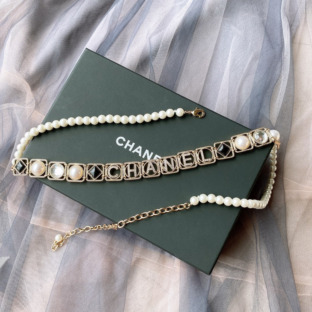Chanel 2026 Pearl Chain Logo Charm Belt