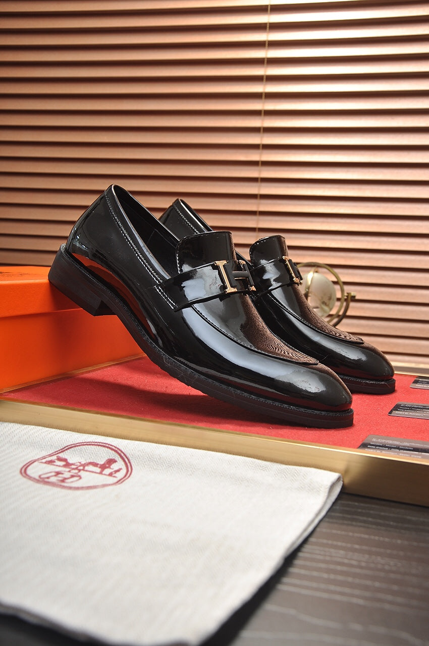 HM Men's Loafer Black Patent Leather 526110