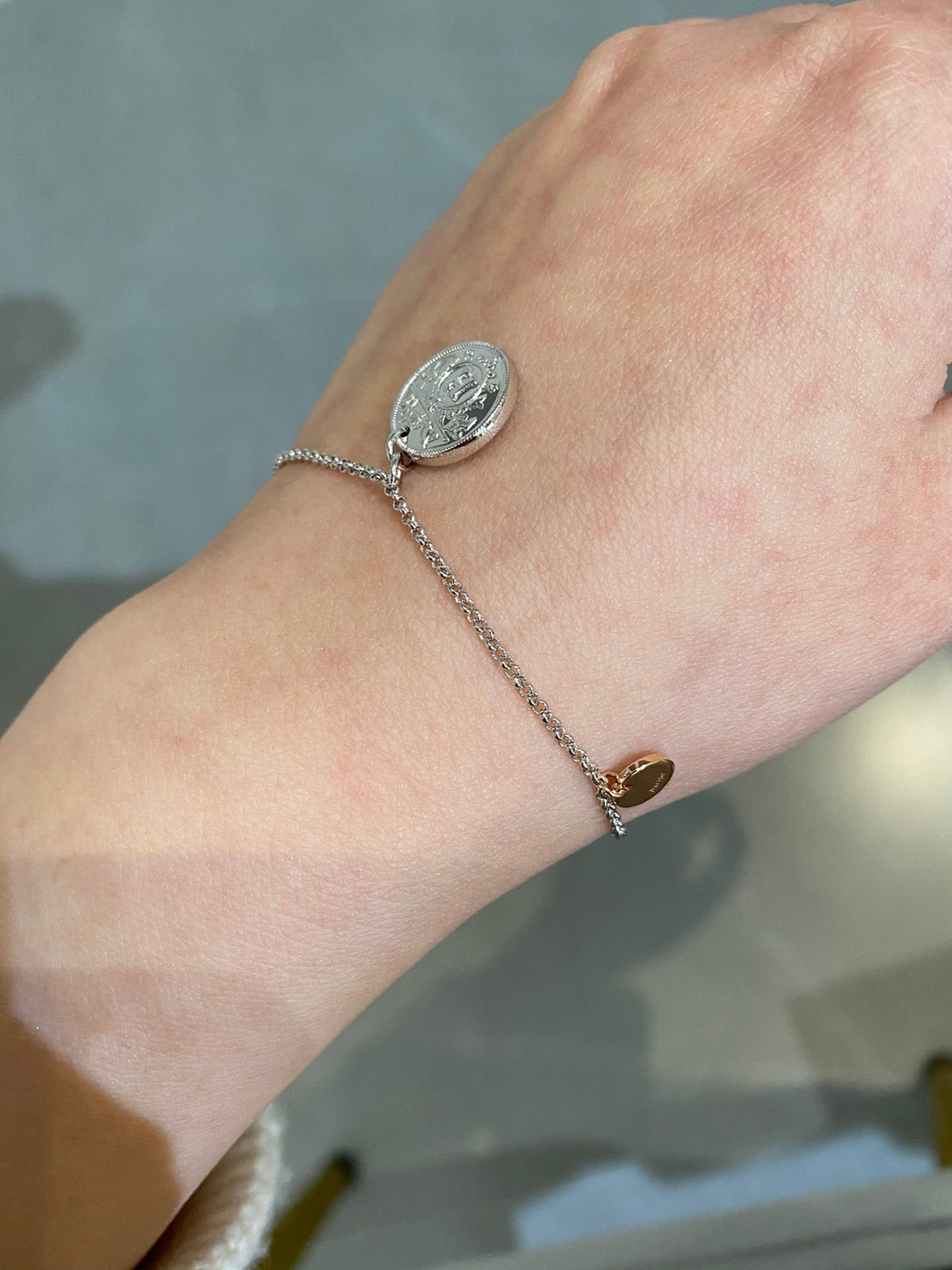 H Classic Sliver Coin Bracelet