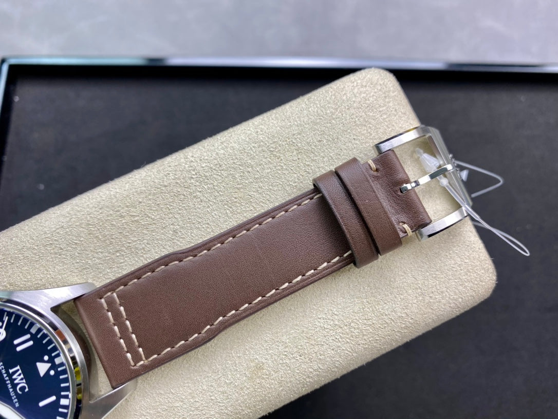 IWC Pilot 40mm Blue Dial Steel Case Brown Leather Strap