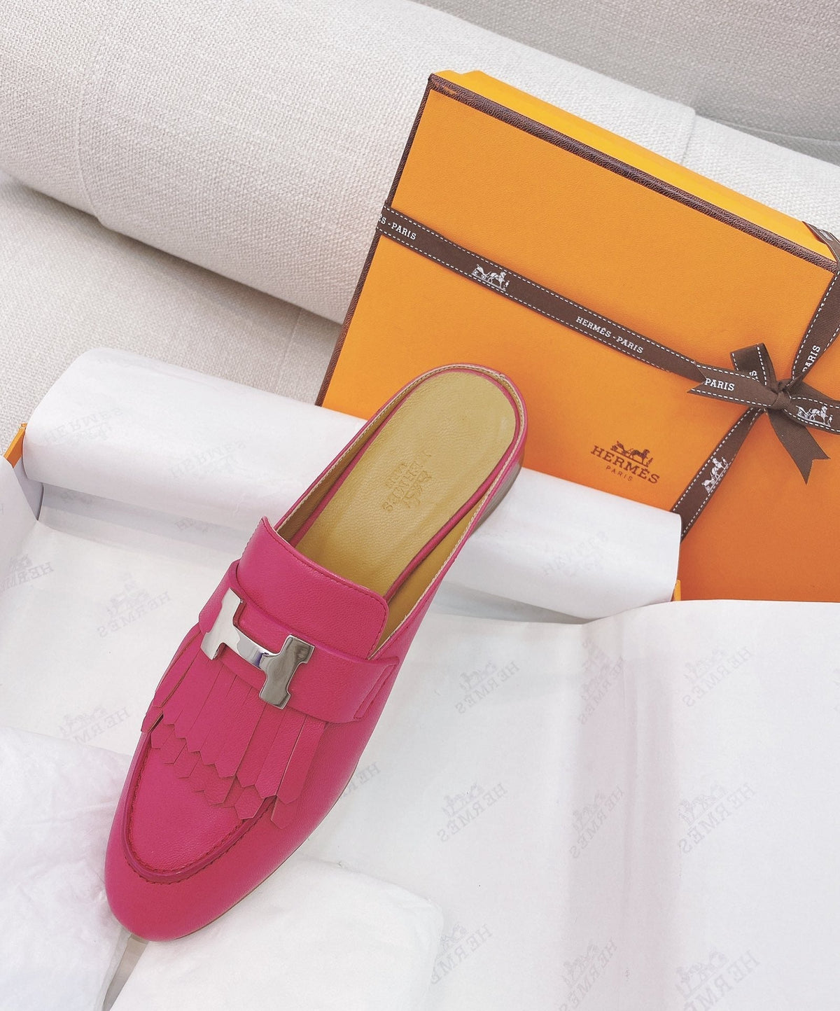 HM Rivoli Mule Pink Goat Leather 348016