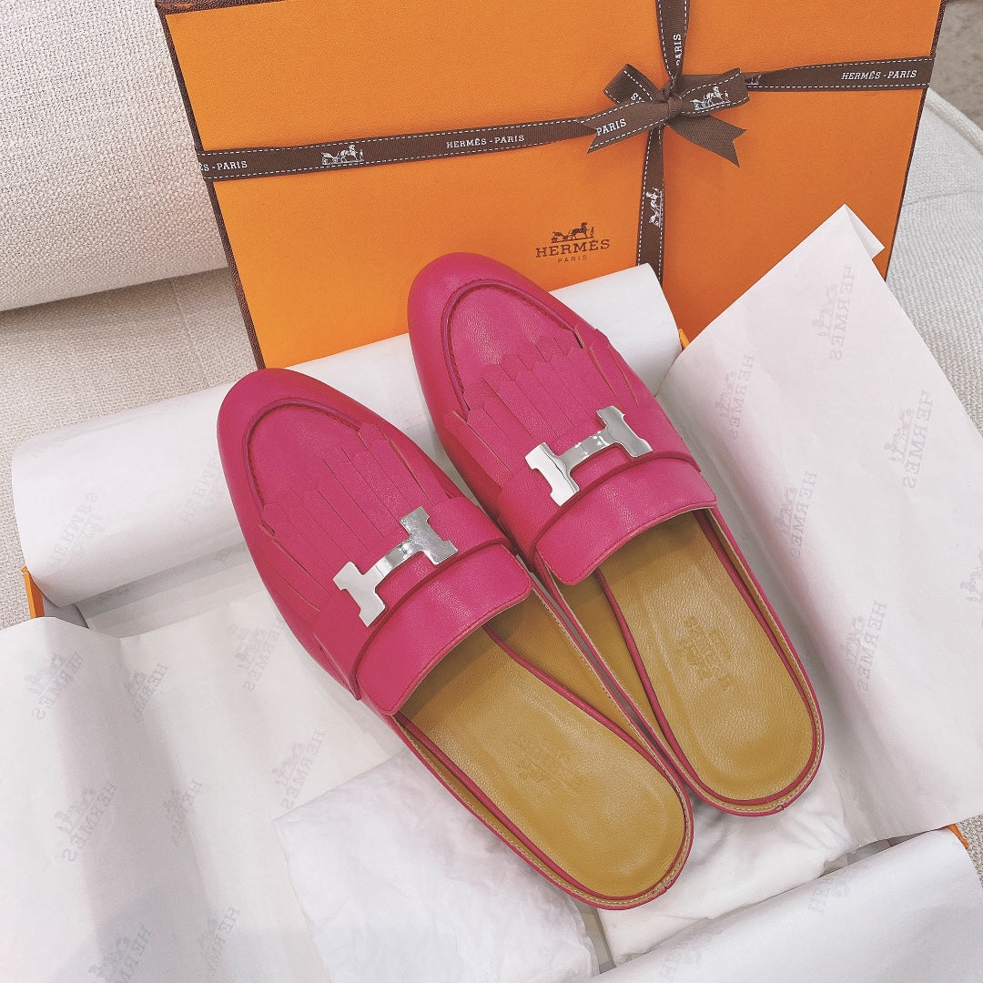 HM Rivoli Mule Pink Goat Leather 348016