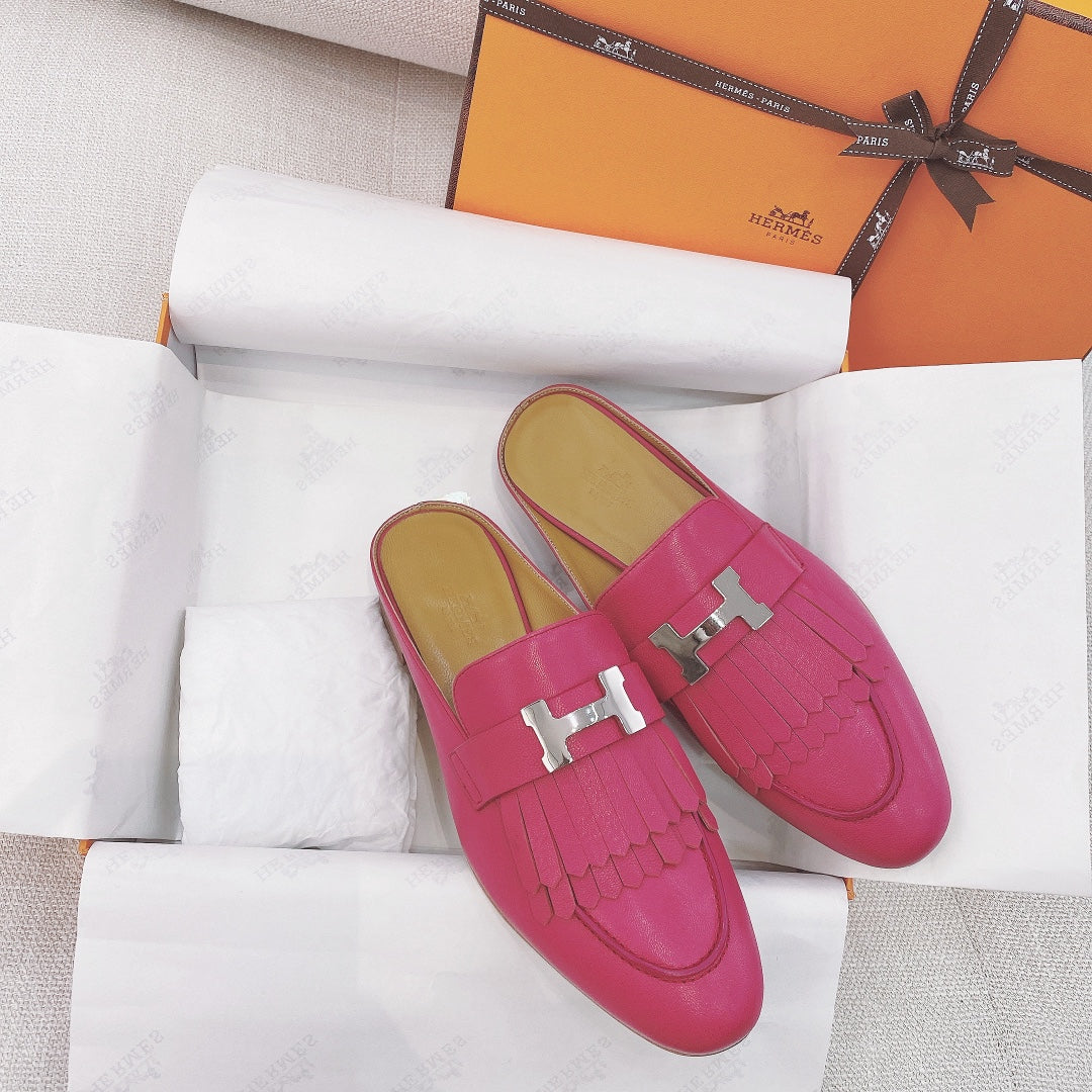 HM Rivoli Mule Pink Goat Leather 348016