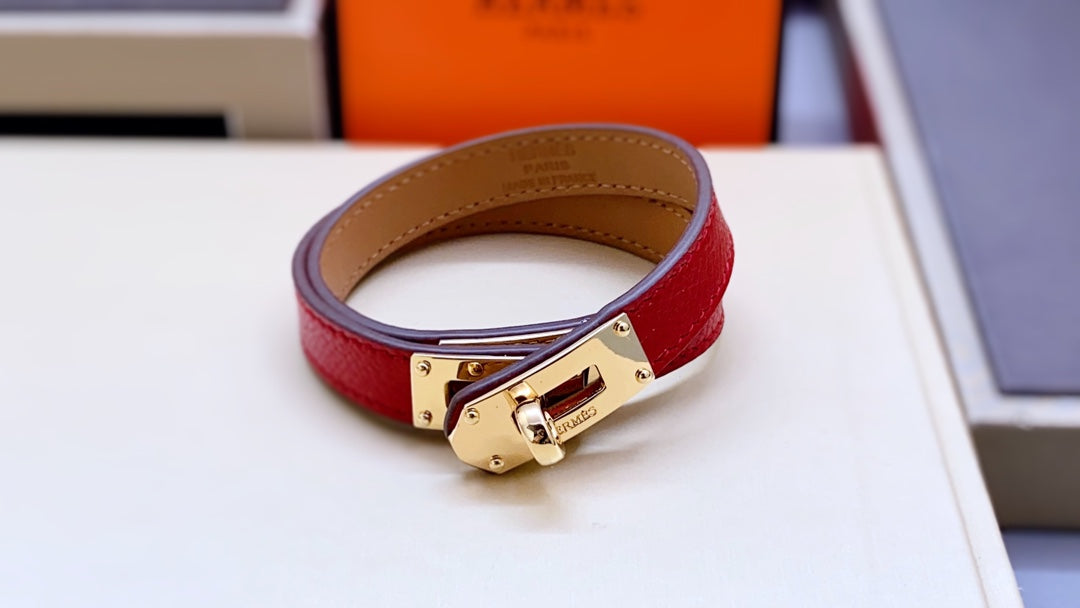 HM Kelly Double Tour Pink Gold Bracelet