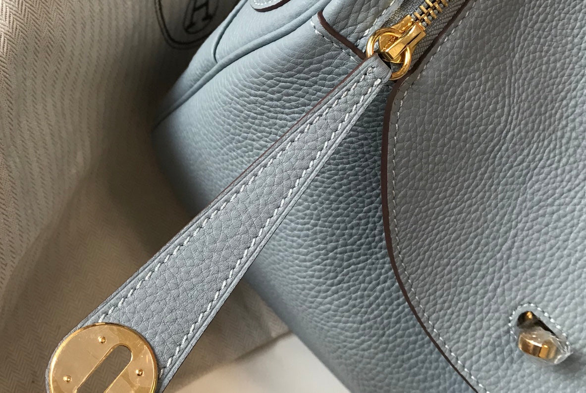 HM LINDY 26 BAG TEMPERED GRAY TAURILLON CLEMENCE LEATHER