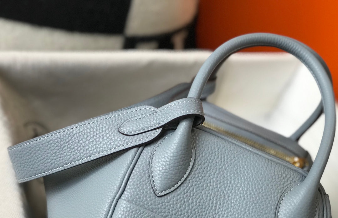 HM LINDY 26 BAG TEMPERED GRAY TAURILLON CLEMENCE LEATHER