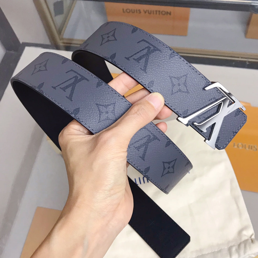 Louis Vuitton 2026 Initiales Belt 40mm Navy Blue Leather 215251