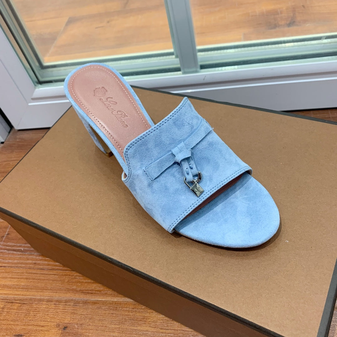 Summer Charms Mules 55mm Sky Blue Suede Pink Lambskin