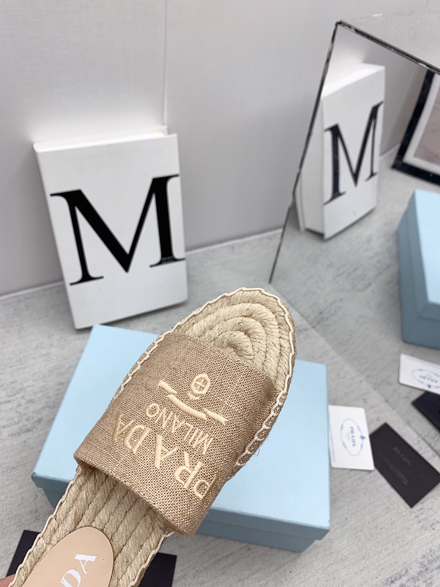 Prada 2026 Slippers Canvas Rope Sole 731171
