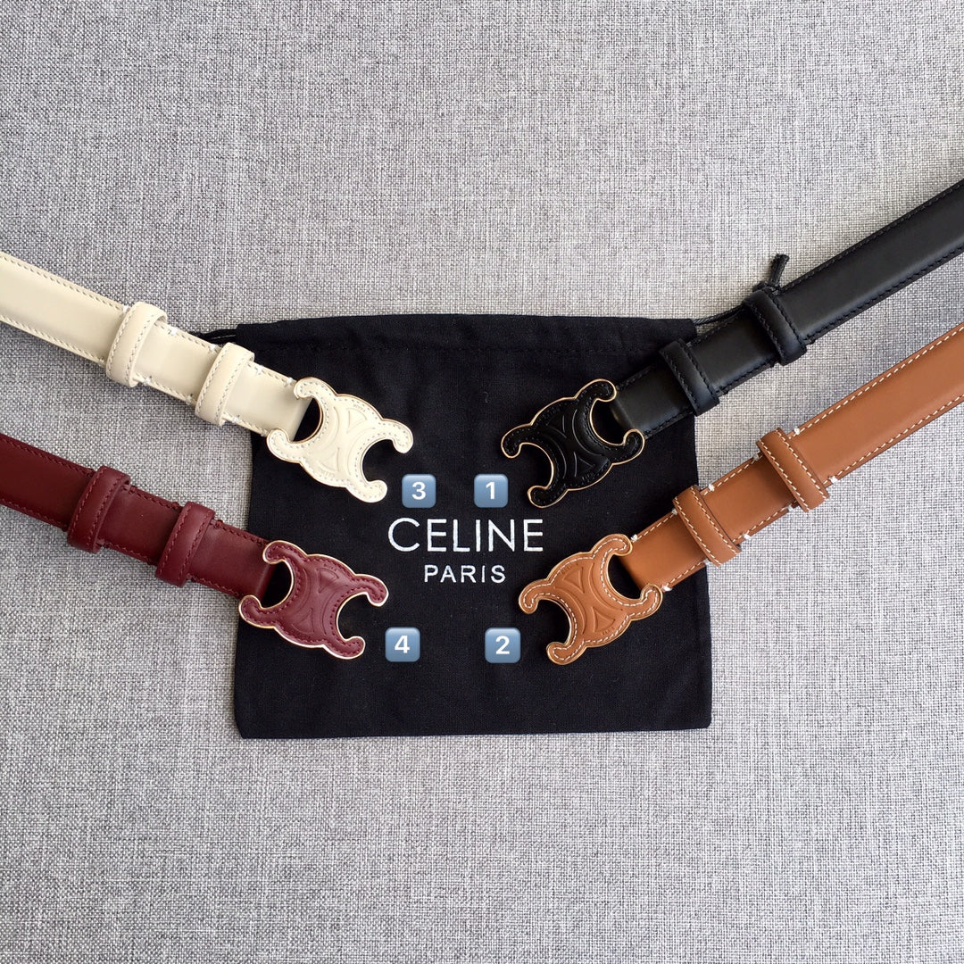 Medium Cuir Triomphe Belt 25mm White Calfskin