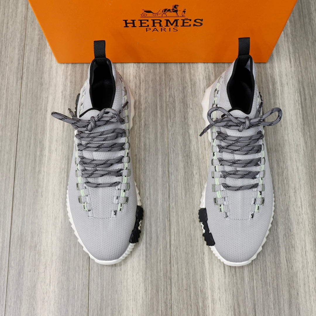 HM FLEX SLIP-ON SNEAKER LIGHT GRAY WOVEN FABRIC