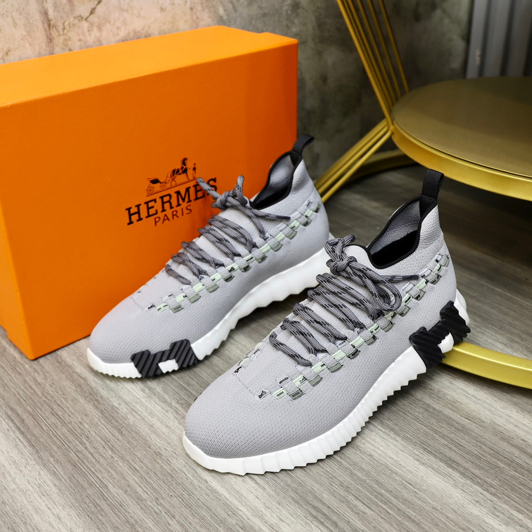 HM FLEX SLIP-ON SNEAKER LIGHT GRAY WOVEN FABRIC