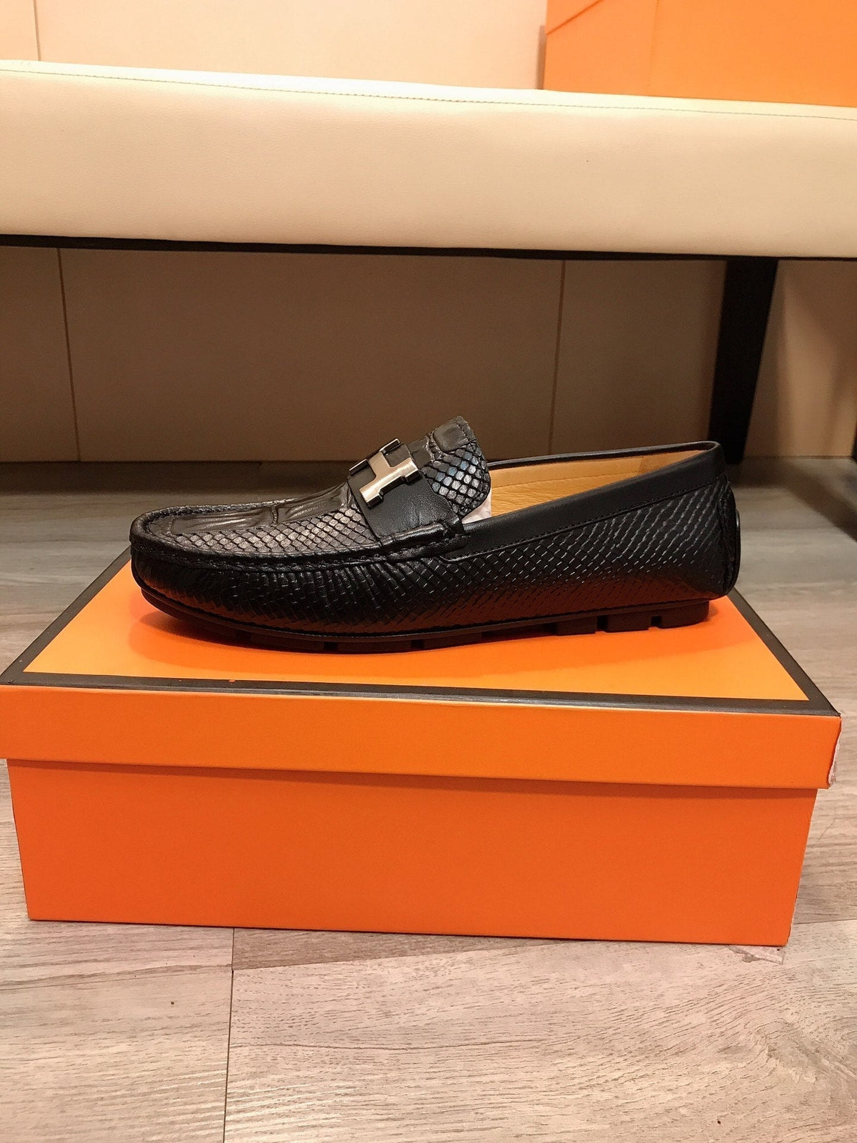HM BASIC LOAFER BLACK GRAINED CALFSKIN