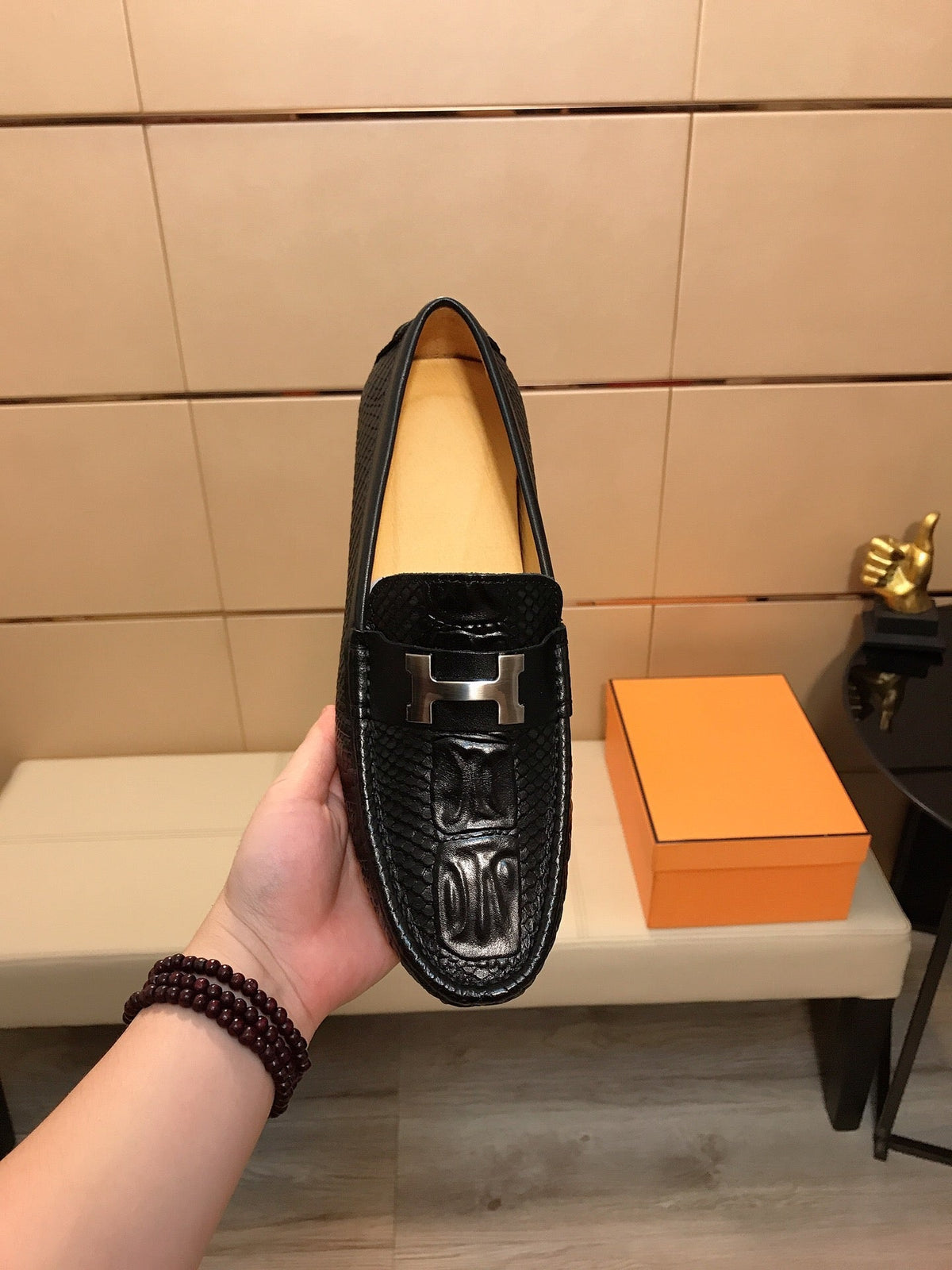 HM BASIC LOAFER BLACK GRAINED CALFSKIN