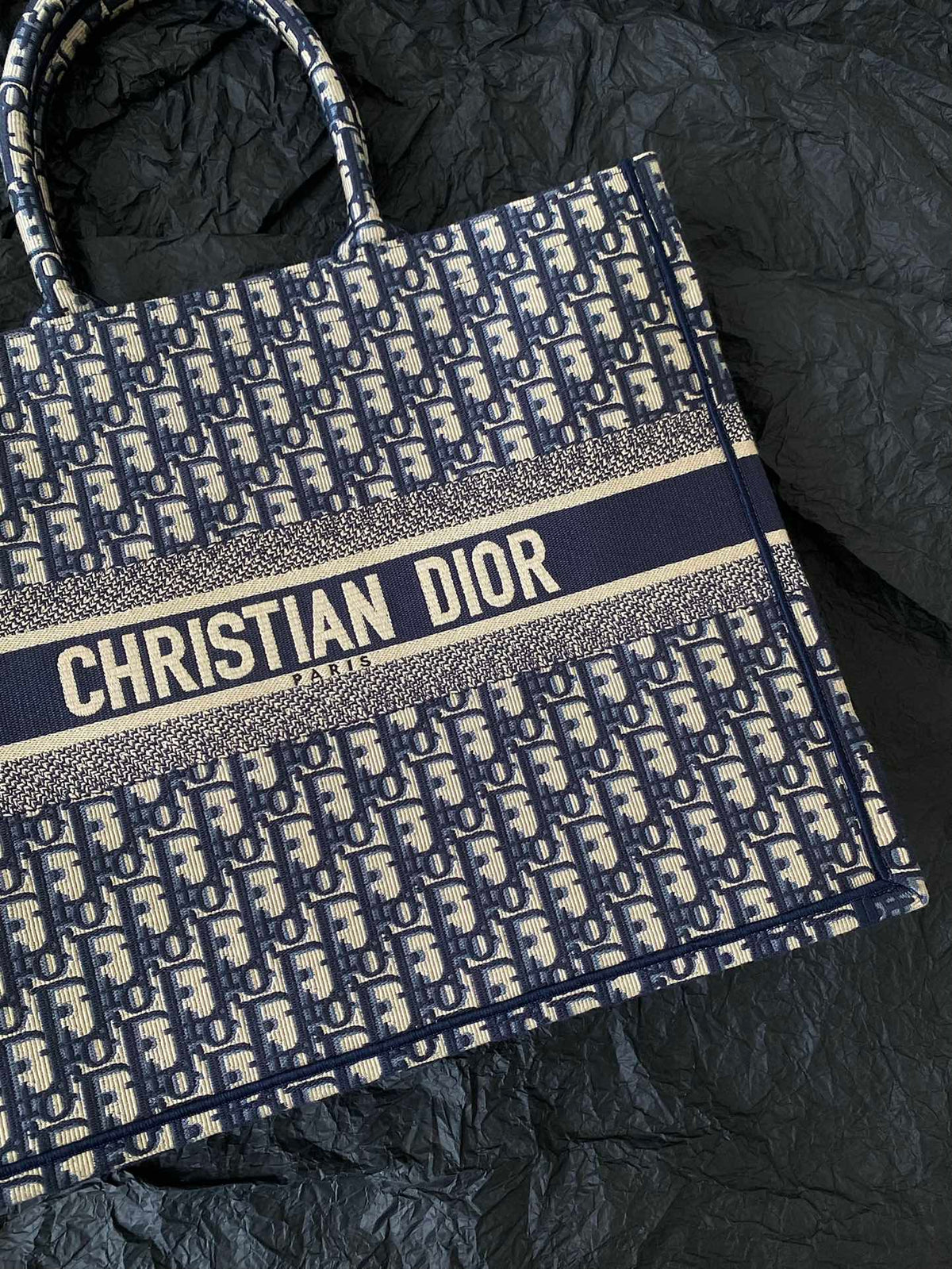 Cd Large Book Tote Oblique Embroidery alfskin