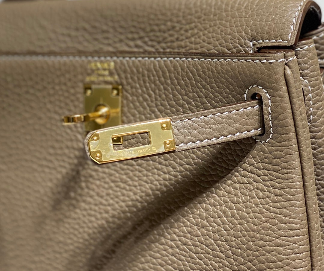 HM Mini Kelly 20cm Elephant Gray Togo Leather Gold Hardware