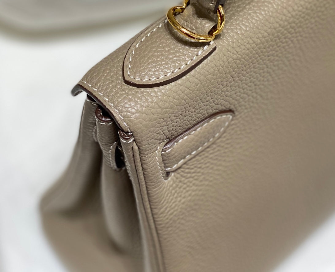 HM KELLY 28CM BROWN TOGO GOLD HARDWARE