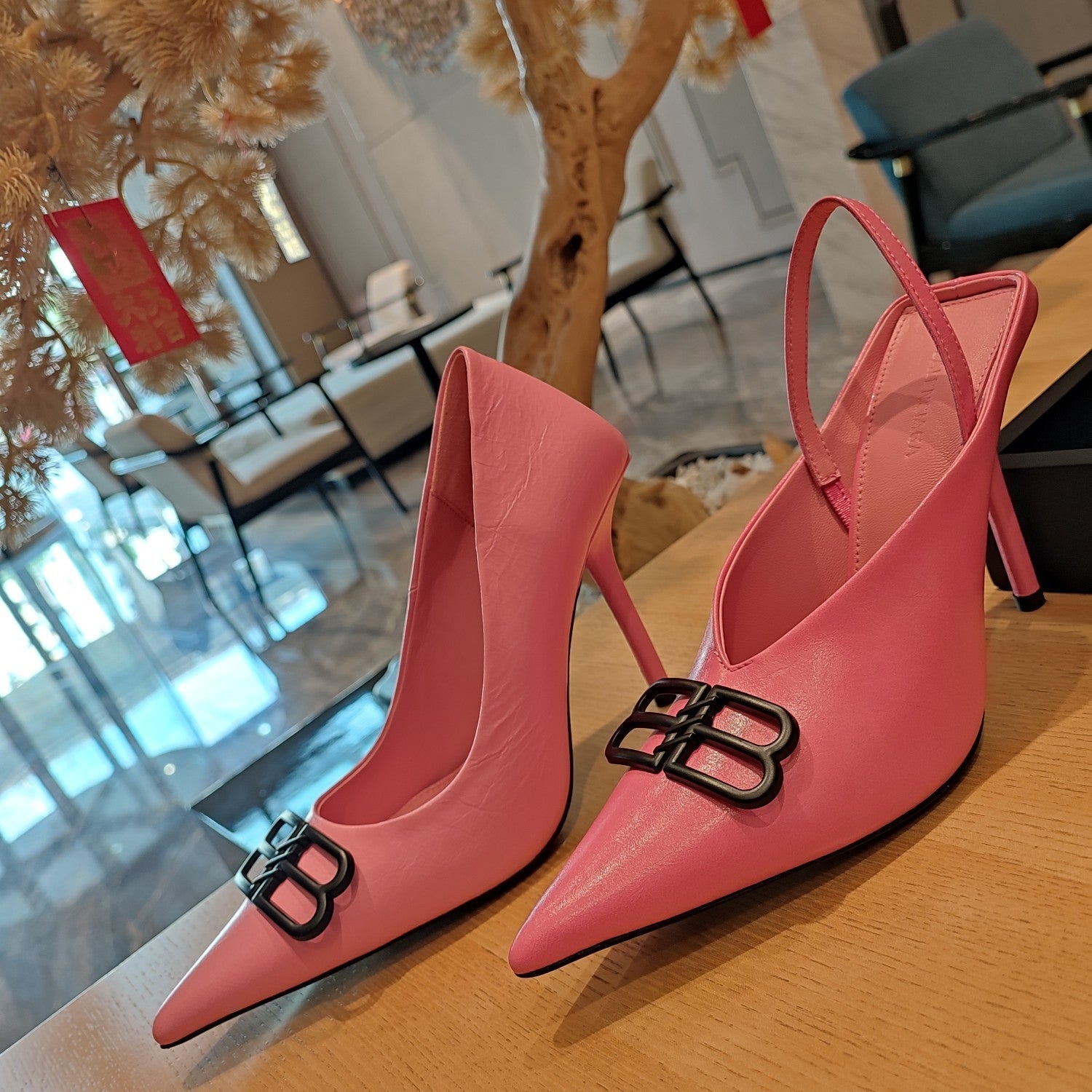 Balenciaga 26s High Heel 100 Pink Cowhide 681201