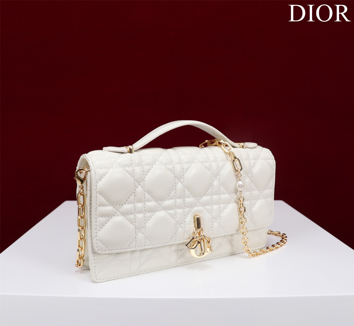 my cd mini 21 white lambskin