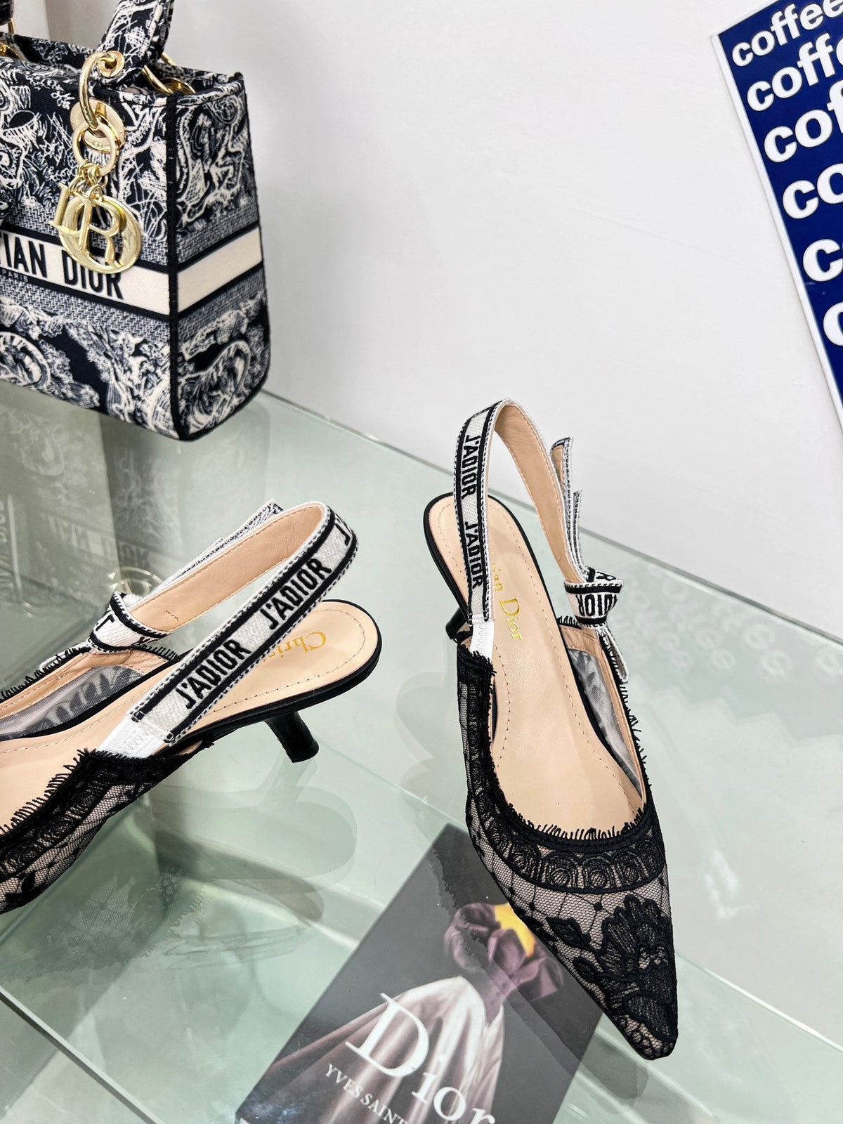cd slingback pump 65 transparent mesh embroidered black flower moitf