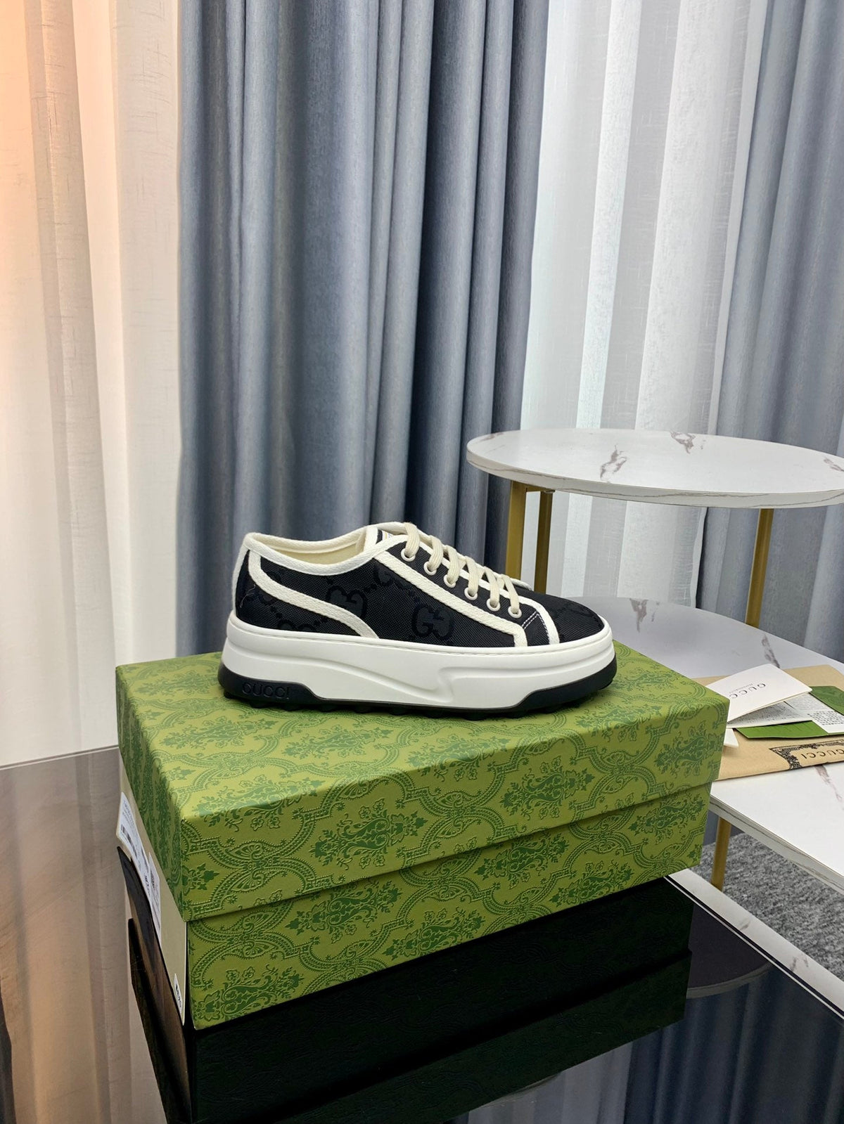 GG SNEAKER FLATFORM BLACK CANVAS