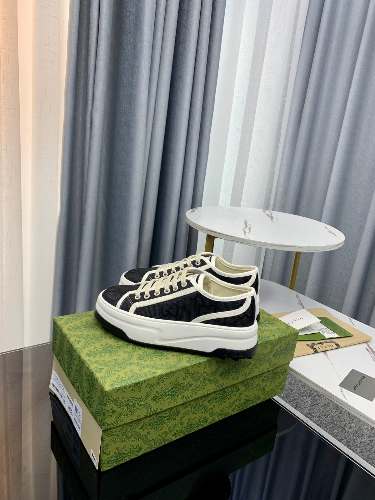 GG SNEAKER FLATFORM BLACK CANVAS