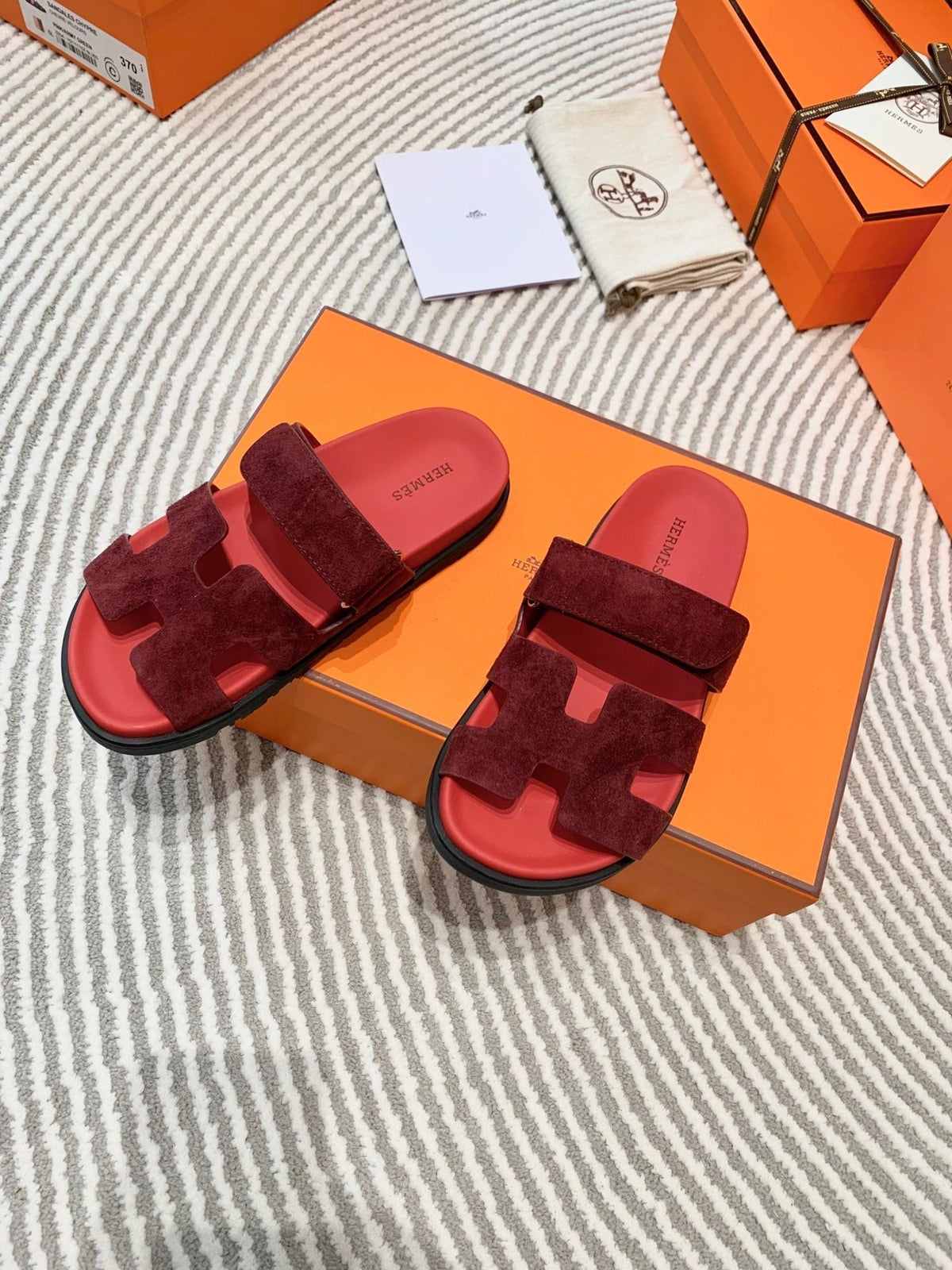 HM Chypre Sandal Burgundy Mix Red Rose Suede 963238