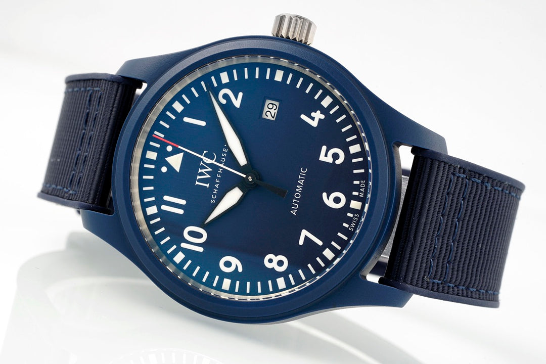 IWC Pilot 41mm Blue Dial Navy Blue Rubber Strap
