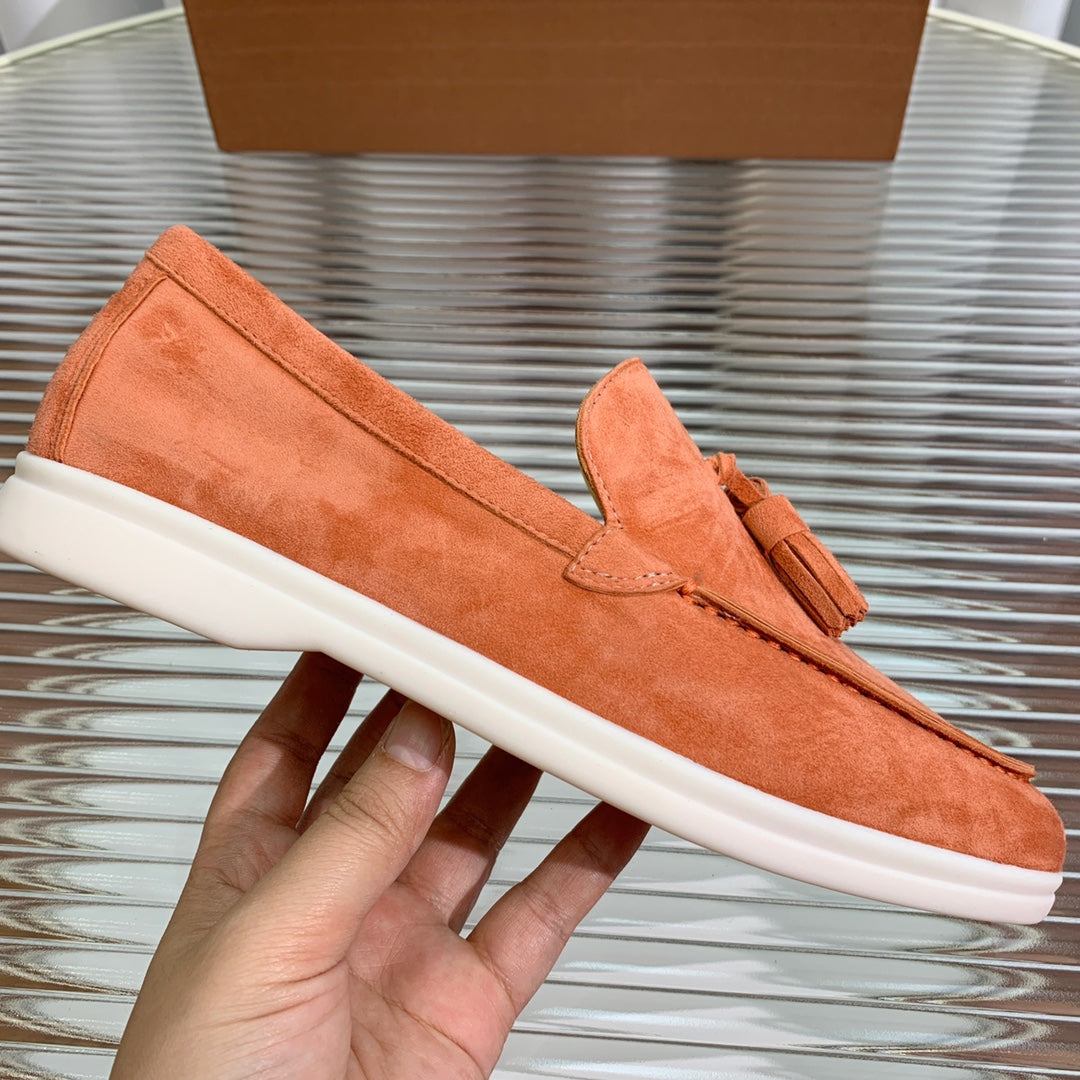 lp dot sole walk loafer brownish pink suede 1