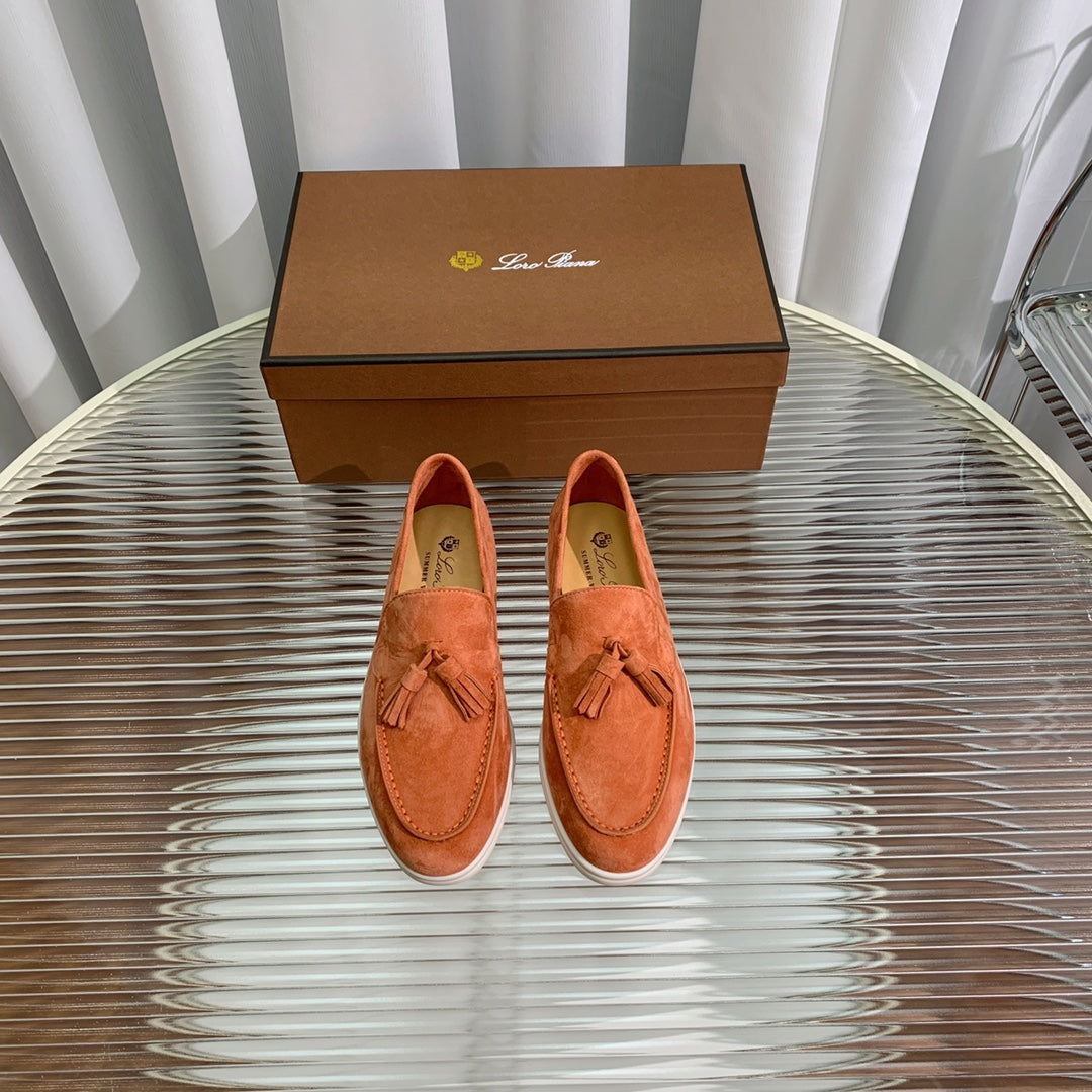 lp dot sole walk loafer brownish pink suede 1